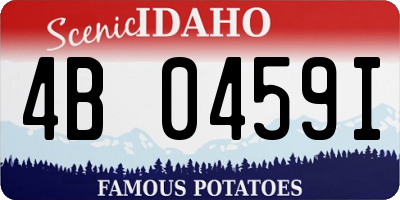 ID license plate 4B0459I