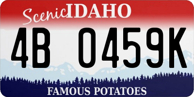 ID license plate 4B0459K