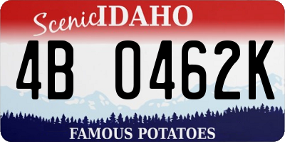 ID license plate 4B0462K