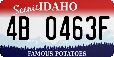 ID license plate 4B0463F