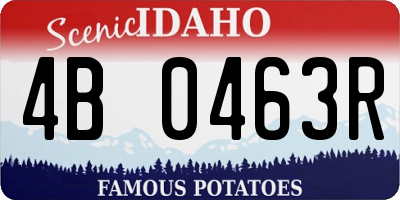 ID license plate 4B0463R