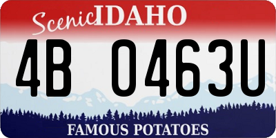 ID license plate 4B0463U