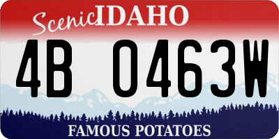 ID license plate 4B0463W