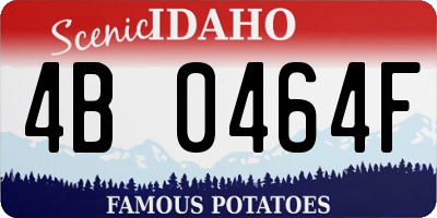 ID license plate 4B0464F