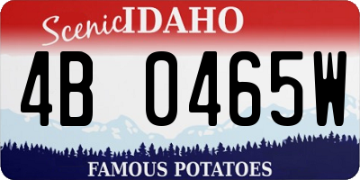 ID license plate 4B0465W