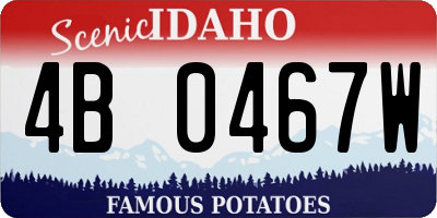 ID license plate 4B0467W