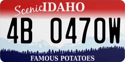 ID license plate 4B0470W