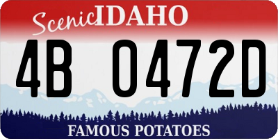 ID license plate 4B0472D