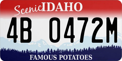 ID license plate 4B0472M