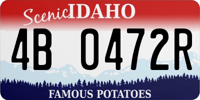 ID license plate 4B0472R