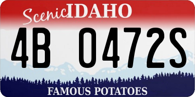 ID license plate 4B0472S