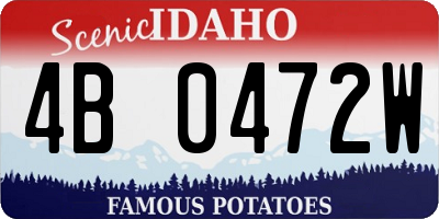 ID license plate 4B0472W