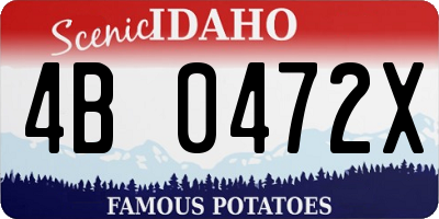 ID license plate 4B0472X