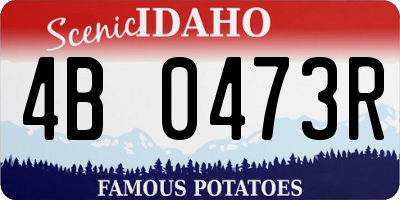 ID license plate 4B0473R