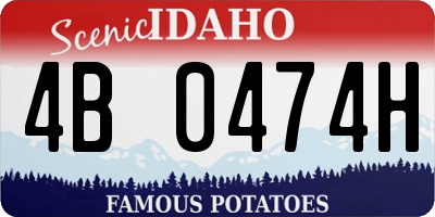 ID license plate 4B0474H