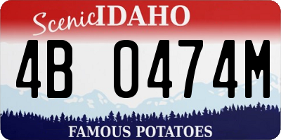 ID license plate 4B0474M