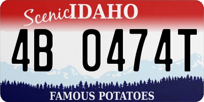 ID license plate 4B0474T