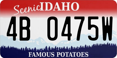 ID license plate 4B0475W