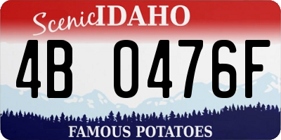 ID license plate 4B0476F