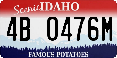 ID license plate 4B0476M