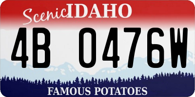 ID license plate 4B0476W