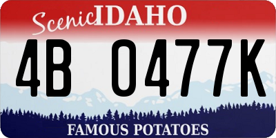ID license plate 4B0477K