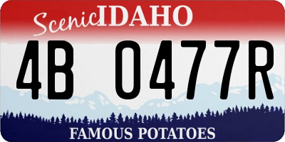 ID license plate 4B0477R