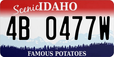 ID license plate 4B0477W