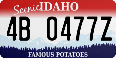 ID license plate 4B0477Z
