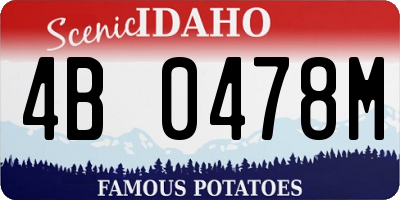 ID license plate 4B0478M