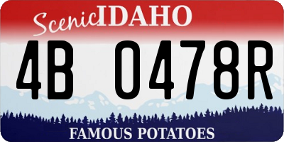 ID license plate 4B0478R