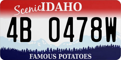ID license plate 4B0478W