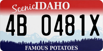 ID license plate 4B0481X