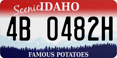 ID license plate 4B0482H