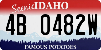 ID license plate 4B0482W