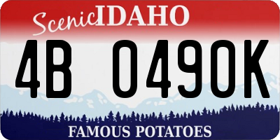ID license plate 4B0490K
