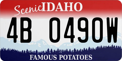 ID license plate 4B0490W