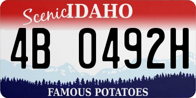 ID license plate 4B0492H