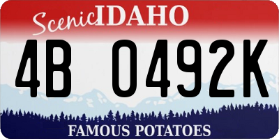 ID license plate 4B0492K
