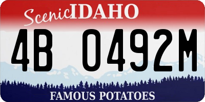 ID license plate 4B0492M
