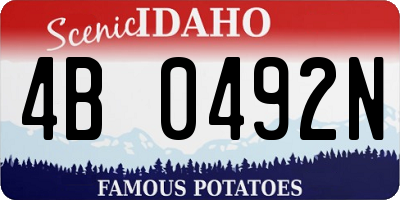 ID license plate 4B0492N