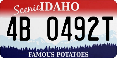ID license plate 4B0492T
