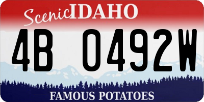 ID license plate 4B0492W