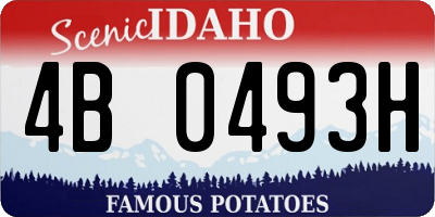 ID license plate 4B0493H