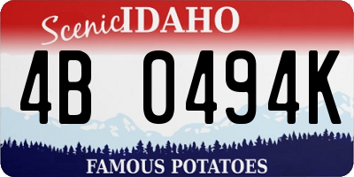 ID license plate 4B0494K