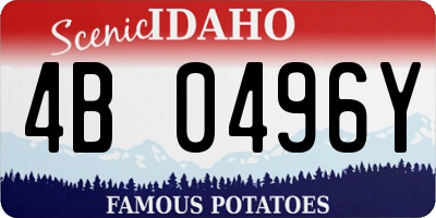 ID license plate 4B0496Y