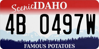 ID license plate 4B0497W