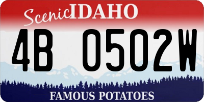 ID license plate 4B0502W