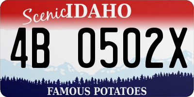 ID license plate 4B0502X