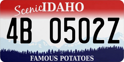 ID license plate 4B0502Z